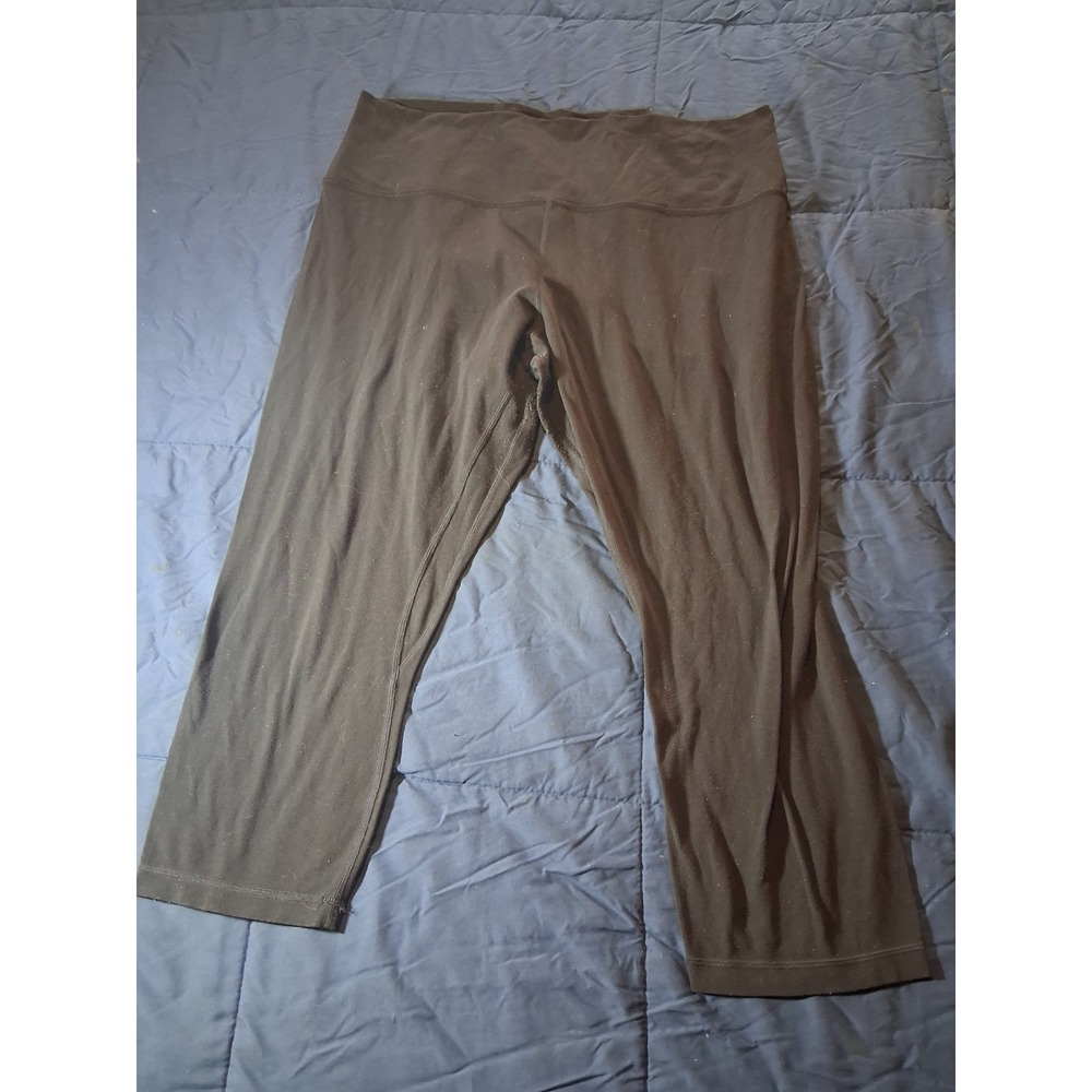 Lululemon Align‎ High-Rise Crop 21 Black Yoga Leggings Size 16 Nulu Pant